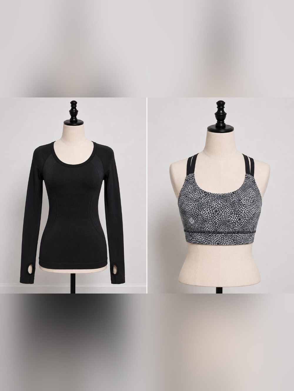Lululemon Seamless Yoga Set Black Floral Size S